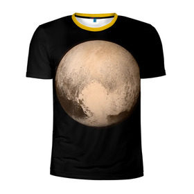 Мужская футболка 3D спортивная с принтом Плутон в Санкт-Петербурге, 100% полиэстер с улучшенными характеристиками | приталенный силуэт, круглая горловина, широкие плечи, сужается к линии бедра | Тематика изображения на принте: космос | планета | плутон