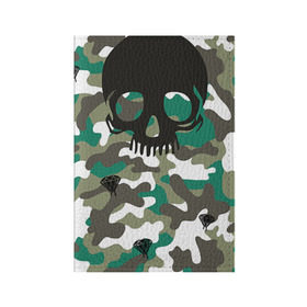 Обложка для паспорта матовая кожа с принтом Камуфляж в Санкт-Петербурге, натуральная матовая кожа | размер 19,3 х 13,7 см; прозрачные пластиковые крепления | swag | бриллиант | девушкам | камуфляж | свэг | череп