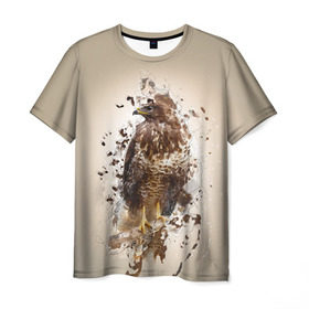 Мужская футболка 3D с принтом Птица в Санкт-Петербурге, 100% полиэфир | прямой крой, круглый вырез горловины, длина до линии бедер | Тематика изображения на принте: myparrots | орел | перья | птицы | сокол | хищная