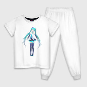 Детская пижама хлопок с принтом Hatsune Miku в Санкт-Петербурге, 100% хлопок |  брюки и футболка прямого кроя, без карманов, на брюках мягкая резинка на поясе и по низу штанин
 | anime | hatsune | miku | аниме | мику | хатсуне