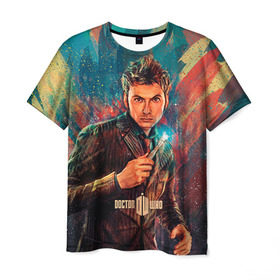 Мужская футболка 3D с принтом Доктор кто в Санкт-Петербурге, 100% полиэфир | прямой крой, круглый вырез горловины, длина до линии бедер | doctor who | доктор кто | сериал