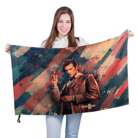 Флаг 3D с принтом Доктор кто в Санкт-Петербурге, 100% полиэстер | плотность ткани — 95 г/м2, размер — 67 х 109 см. Принт наносится с одной стороны | doctor who | доктор кто | сериал