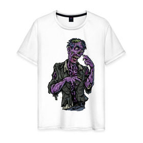 Мужская футболка хлопок с принтом Ходячие мертвецы в Санкт-Петербурге, 100% хлопок | прямой крой, круглый вырез горловины, длина до линии бедер, слегка спущенное плечо. | зомби