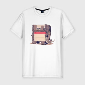 Мужская футболка премиум с принтом Вымершие виды в Санкт-Петербурге, 92% хлопок, 8% лайкра | приталенный силуэт, круглый вырез ворота, длина до линии бедра, короткий рукав | слон
