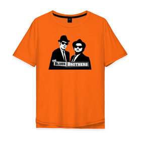 Мужская футболка хлопок Oversize с принтом Братья блюз в Санкт-Петербурге, 100% хлопок | свободный крой, круглый ворот, “спинка” длиннее передней части | blues | jazz | the_blues_brothers