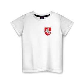 Детская футболка хлопок с принтом Пагоня (Погоня) в Санкт-Петербурге, 100% хлопок | круглый вырез горловины, полуприлегающий силуэт, длина до линии бедер | Тематика изображения на принте: 