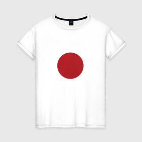 Женская футболка хлопок с принтом Япония минимализм в Санкт-Петербурге, 100% хлопок | прямой крой, круглый вырез горловины, длина до линии бедер, слегка спущенное плечо | круг | минимализм | японский флагяпония