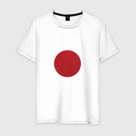 Мужская футболка хлопок с принтом Япония минимализм в Санкт-Петербурге, 100% хлопок | прямой крой, круглый вырез горловины, длина до линии бедер, слегка спущенное плечо. | Тематика изображения на принте: круг | минимализм | японский флагяпония