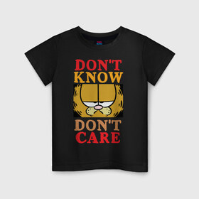 Детская футболка хлопок с принтом Garfield в Санкт-Петербурге, 100% хлопок | круглый вырез горловины, полуприлегающий силуэт, длина до линии бедер | 