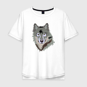 Мужская футболка хлопок Oversize с принтом Волк в Санкт-Петербурге, 100% хлопок | свободный крой, круглый ворот, “спинка” длиннее передней части | волк | волкволчёнок | рисованный волк | серый волк