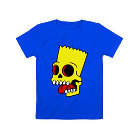 Детская футболка хлопок с принтом Барт Симпсон. Зомби в Санкт-Петербурге, 100% хлопок | круглый вырез горловины, полуприлегающий силуэт, длина до линии бедер | зомби