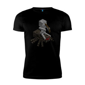 Мужская футболка премиум с принтом Minecraft в Санкт-Петербурге, 92% хлопок, 8% лайкра | приталенный силуэт, круглый вырез ворота, длина до линии бедра, короткий рукав | minecraft