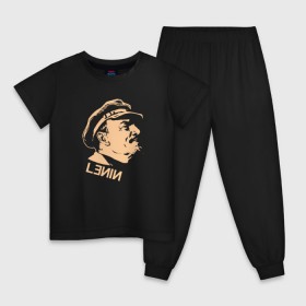 Детская пижама хлопок с принтом Lenin Vladimir в Санкт-Петербурге, 100% хлопок |  брюки и футболка прямого кроя, без карманов, на брюках мягкая резинка на поясе и по низу штанин
 | lenin | vladimir | владимир | ленин | ссср