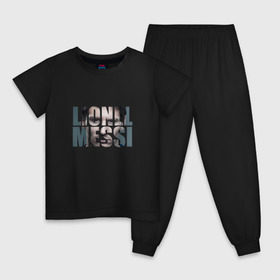 Детская пижама хлопок с принтом Lionel Messi face в Санкт-Петербурге, 100% хлопок |  брюки и футболка прямого кроя, без карманов, на брюках мягкая резинка на поясе и по низу штанин
 | месси
