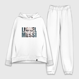 Женский костюм хлопок Oversize с принтом Lionel Messi face в Санкт-Петербурге,  |  | месси