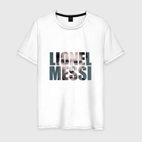 Мужская футболка хлопок с принтом Lionel Messi face в Санкт-Петербурге, 100% хлопок | прямой крой, круглый вырез горловины, длина до линии бедер, слегка спущенное плечо. | месси