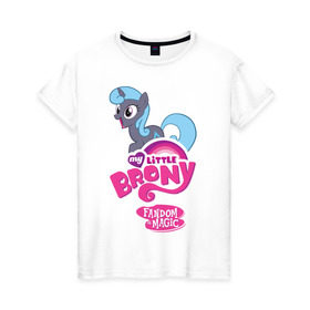 Женская футболка хлопок с принтом Arch Linux pony в Санкт-Петербурге, 100% хлопок | прямой крой, круглый вырез горловины, длина до линии бедер, слегка спущенное плечо | Тематика изображения на принте: arch linux | linux | mlp | pony