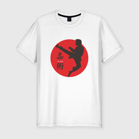 Мужская футболка премиум с принтом Jiu Jitsu в Санкт-Петербурге, 92% хлопок, 8% лайкра | приталенный силуэт, круглый вырез ворота, длина до линии бедра, короткий рукав | Тематика изображения на принте: 
