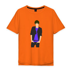 Мужская футболка хлопок Oversize с принтом Никита Киоссе (Mband) в Санкт-Петербурге, 100% хлопок | свободный крой, круглый ворот, “спинка” длиннее передней части | Тематика изображения на принте: mband | группа | она вернется
