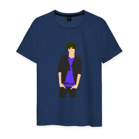 Мужская футболка хлопок с принтом Никита Киоссе (Mband) в Санкт-Петербурге, 100% хлопок | прямой крой, круглый вырез горловины, длина до линии бедер, слегка спущенное плечо. | Тематика изображения на принте: mband | группа | она вернется