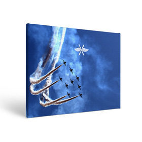Холст прямоугольный с принтом Самолеты в небе в Санкт-Петербурге, 100% ПВХ |  | авиатор | авиация | ввс | герб | летчику | небо | самолет | флаг