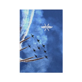 Обложка для паспорта матовая кожа с принтом Самолеты в небе в Санкт-Петербурге, натуральная матовая кожа | размер 19,3 х 13,7 см; прозрачные пластиковые крепления | авиатор | авиация | ввс | герб | летчику | небо | самолет | флаг
