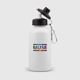 Бутылка спортивная с принтом Muse colour в Санкт-Петербурге, металл | емкость — 500 мл, в комплекте две пластиковые крышки и карабин для крепления | muse