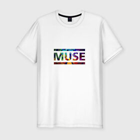 Мужская футболка премиум с принтом Muse colour в Санкт-Петербурге, 92% хлопок, 8% лайкра | приталенный силуэт, круглый вырез ворота, длина до линии бедра, короткий рукав | muse