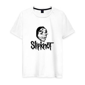 Мужская футболка хлопок с принтом Slipknot black в Санкт-Петербурге, 100% хлопок | прямой крой, круглый вырез горловины, длина до линии бедер, слегка спущенное плечо. | 
