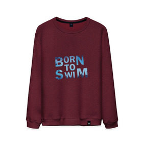 Мужской свитшот хлопок с принтом Born to Swim в Санкт-Петербурге, 100% хлопок |  | borm to swimswim | born to swim | swimming | плавание