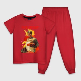 Детская пижама хлопок с принтом Строитель в Санкт-Петербурге, 100% хлопок |  брюки и футболка прямого кроя, без карманов, на брюках мягкая резинка на поясе и по низу штанин
 | день | пин ап | ссср | строитель | строителя
