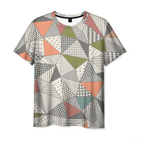 Мужская футболка 3D с принтом Геометрия в Санкт-Петербурге, 100% полиэфир | прямой крой, круглый вырез горловины, длина до линии бедер | геометрия | текстура | фигура | фон