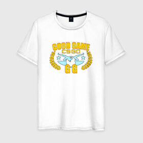 Мужская футболка хлопок с принтом Good Game CS GO GG в Санкт-Петербурге, 100% хлопок | прямой крой, круглый вырез горловины, длина до линии бедер, слегка спущенное плечо. | хорошая играgg cs_go good_game