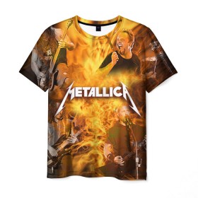Мужская футболка 3D с принтом METALLICA в Санкт-Петербурге, 100% полиэфир | прямой крой, круглый вырез горловины, длина до линии бедер | metallica | rock | металлика | метла | рок
