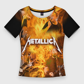 Женская футболка 3D Slim с принтом METALLICA в Санкт-Петербурге,  |  | metallica | rock | металлика | метла | рок