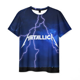 Мужская футболка 3D с принтом METALLICA в Санкт-Петербурге, 100% полиэфир | прямой крой, круглый вырез горловины, длина до линии бедер | metallica | rock | металлика | рок