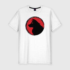 Мужская футболка премиум с принтом Знак волка в Санкт-Петербурге, 92% хлопок, 8% лайкра | приталенный силуэт, круглый вырез ворота, длина до линии бедра, короткий рукав | волкволк