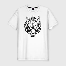 Мужская футболка премиум с принтом Демон волк в Санкт-Петербурге, 92% хлопок, 8% лайкра | приталенный силуэт, круглый вырез ворота, длина до линии бедра, короткий рукав | волк демонволк