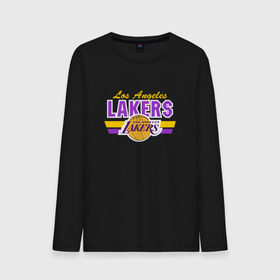 Мужской лонгслив хлопок с принтом Los Angeles Lakers в Санкт-Петербурге, 100% хлопок |  | basketball | lakers | баскетболл | лос анджелес | нба
