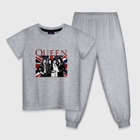 Детская пижама хлопок с принтом Queen band в Санкт-Петербурге, 100% хлопок |  брюки и футболка прямого кроя, без карманов, на брюках мягкая резинка на поясе и по низу штанин
 | england | freddie | mercury | queen   легендарная рок группаqueen | фредди меркьури