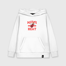 Детская толстовка хлопок с принтом Miami Heat в Санкт-Петербурге, 100% хлопок | Круглый горловой вырез, эластичные манжеты, пояс, капюшен | basketball | nba | баскетболл | майами | нба | хит