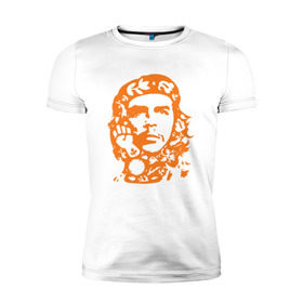 Мужская футболка премиум с принтом Che Guevara в Санкт-Петербурге, 92% хлопок, 8% лайкра | приталенный силуэт, круглый вырез ворота, длина до линии бедра, короткий рукав | che | che guevaracuba | guevara | гевара | куба | че | чегевара