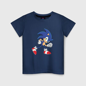 Детская футболка хлопок с принтом Sonic the Hedgehog в Санкт-Петербурге, 100% хлопок | круглый вырез горловины, полуприлегающий силуэт, длина до линии бедер | sonic | sonic the hedgehogсега | олдскул | соник