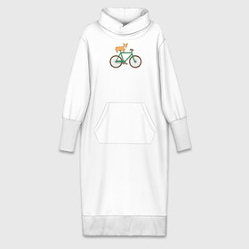 Платье удлиненное хлопок с принтом Корги на велосипеде в Санкт-Петербурге,  |  | Тематика изображения на принте: велосипед | корги | собака