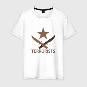 Мужская футболка хлопок с принтом Terrorists CS GO в Санкт-Петербурге, 100% хлопок | прямой крой, круглый вырез горловины, длина до линии бедер, слегка спущенное плечо. | 