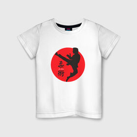 Детская футболка хлопок с принтом Джиу-джитсу в Санкт-Петербурге, 100% хлопок | круглый вырез горловины, полуприлегающий силуэт, длина до линии бедер | Тематика изображения на принте: боевые искусства | джиу джитсуджиу джитсу | самурай | япония