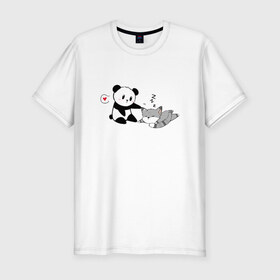 Мужская футболка премиум с принтом Милости в Санкт-Петербурге, 92% хлопок, 8% лайкра | приталенный силуэт, круглый вырез ворота, длина до линии бедра, короткий рукав | панда