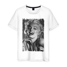 Мужская футболка хлопок с принтом Marilyn Monroe в Санкт-Петербурге, 100% хлопок | прямой крой, круглый вырез горловины, длина до линии бедер, слегка спущенное плечо. | marilyn monroe | актриса | мэрилин монро | певица