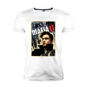 Мужская футболка премиум с принтом Mafia 2 в Санкт-Петербурге, 92% хлопок, 8% лайкра | приталенный силуэт, круглый вырез ворота, длина до линии бедра, короткий рукав | Тематика изображения на принте: mafia | вито | игра | скалетта. | эмпайр бэй