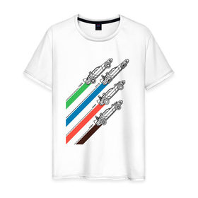 Мужская футболка хлопок с принтом Назад в будущее в Санкт-Петербурге, 100% хлопок | прямой крой, круглый вырез горловины, длина до линии бедер, слегка спущенное плечо. | 